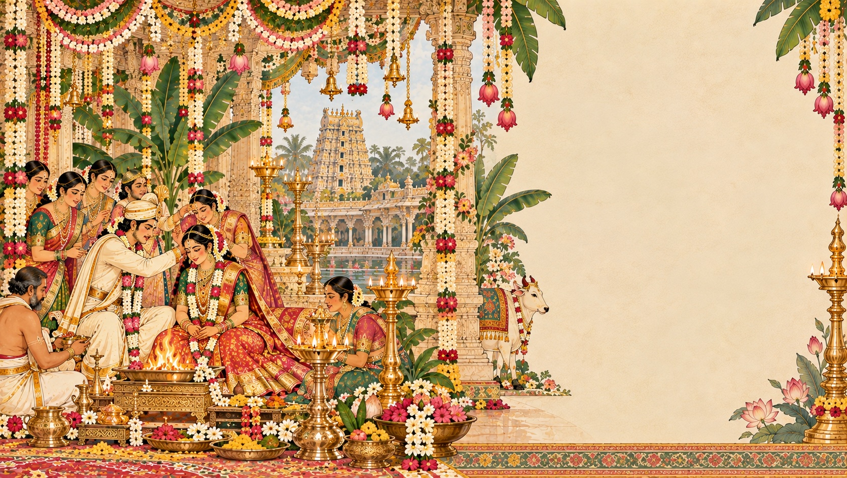 The wedding before the sacred fire
