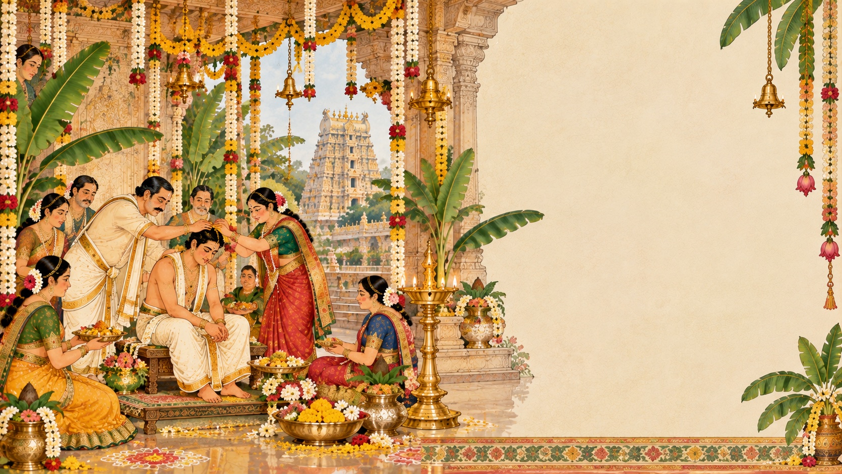 The groom blessed by his family