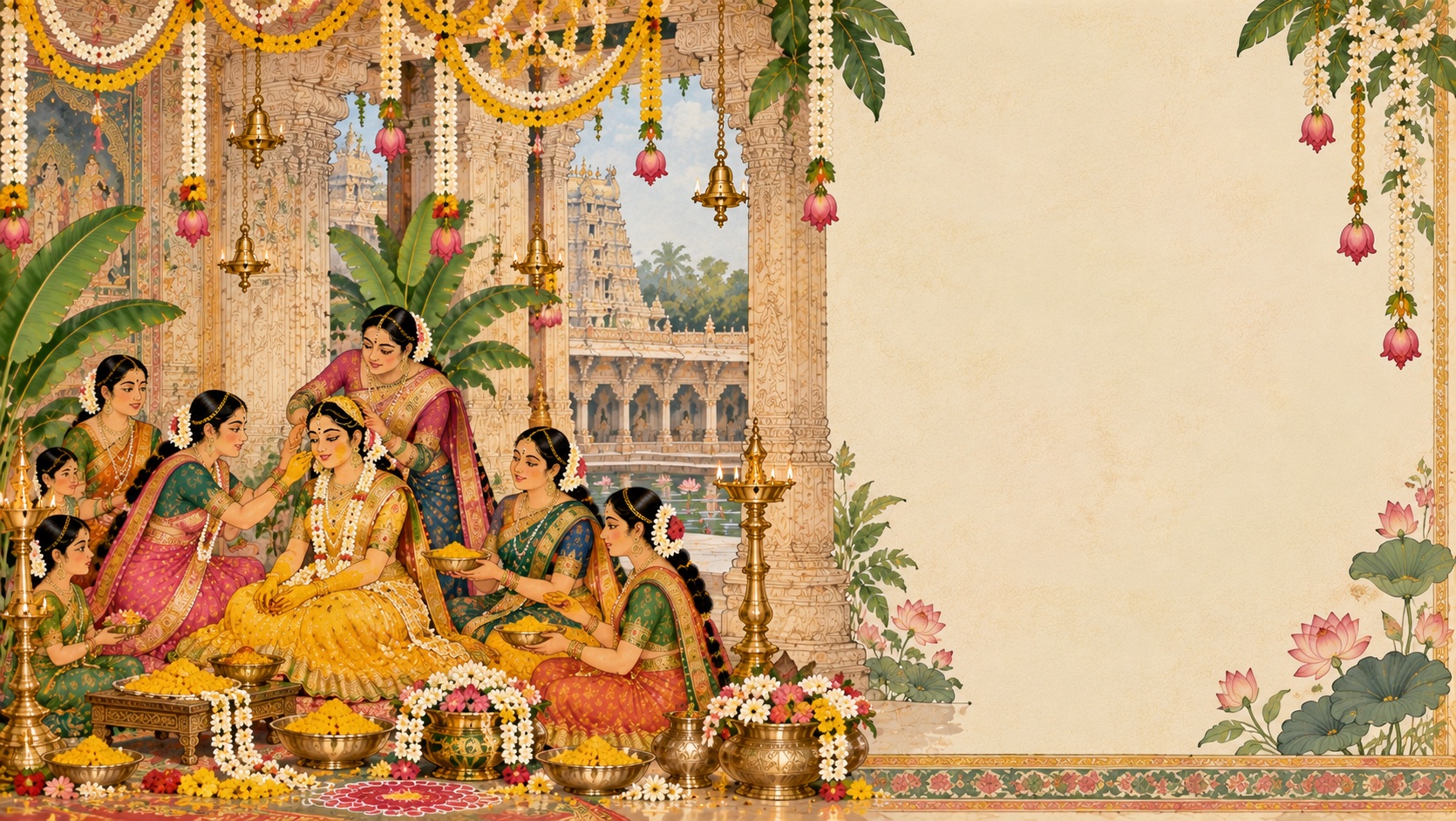 The bride adorned by the women of the house